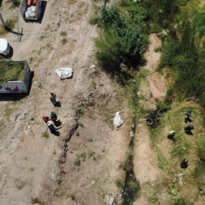 Realizan limpieza preventiva en arroyo de la Fronteriza